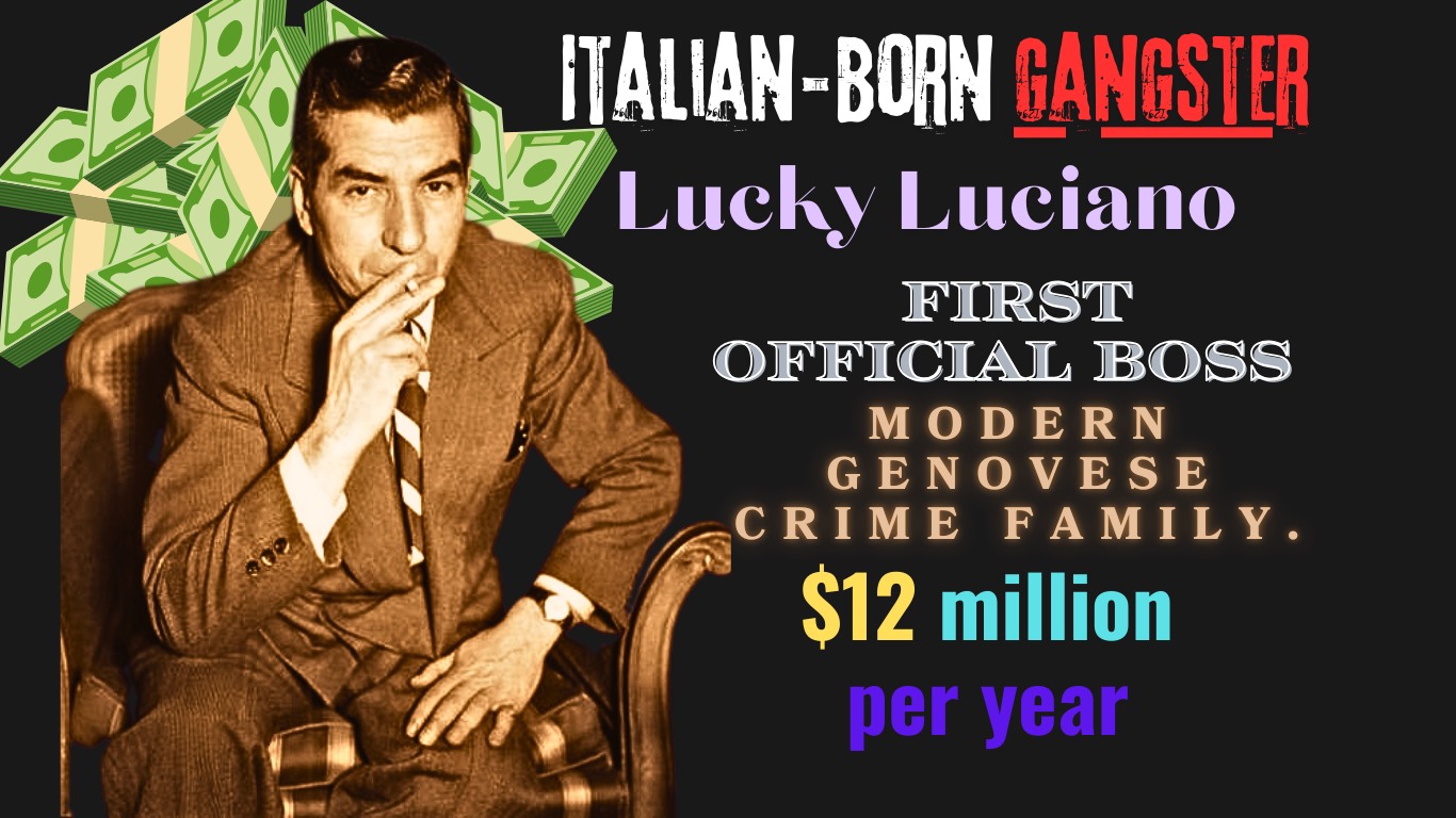 “LUCKY LUCIANO”. First official boss  of the modern Genovese crime family.